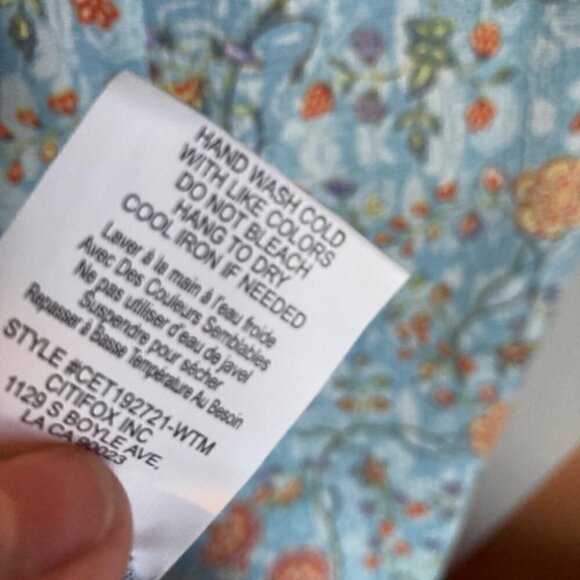 MELLODAY FLORAL PRINT DALTON SLEEVE TOP, SIZE Large - Picture 9 of 9